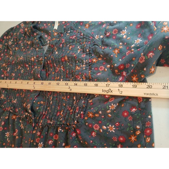 Matilda Jane Womens Floral Front Peasant Blouse Size Large Cottagecore Prairie - Picture 6 of 9